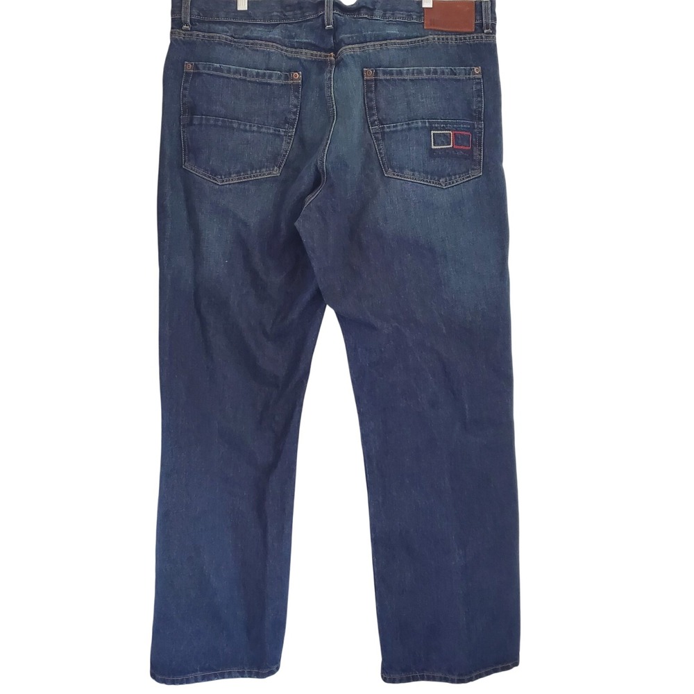 Tommy Hilfiger Jeans Mens 40x32 Blue Relaxed Freedom Baggy Denim Whiskers Fade - Picture 6 of 11